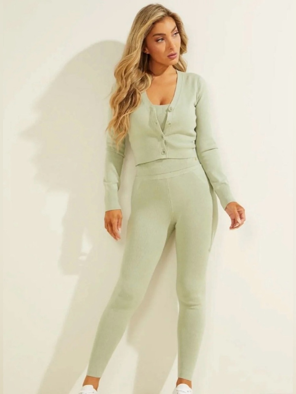 Guess Sage Knit 3 pcs set (High-Waist Leggings,  Cardigan and Top)
